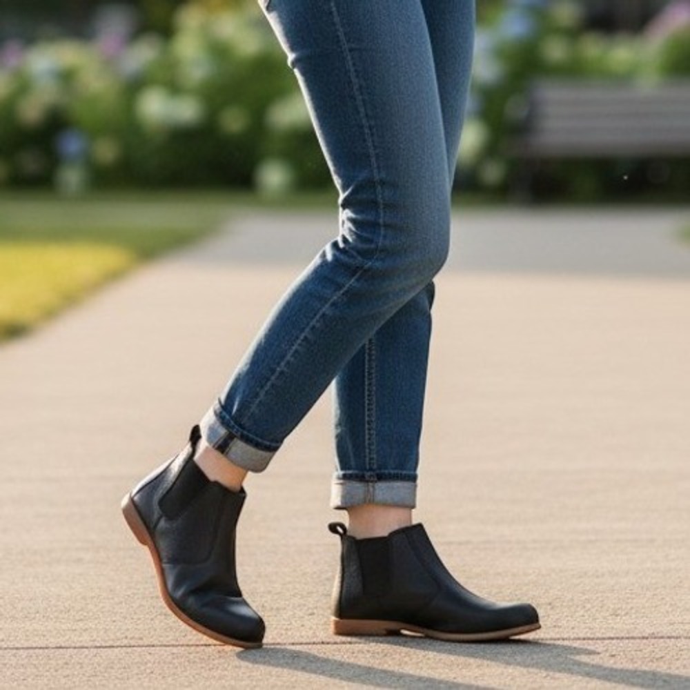Kodiak Low Rider Chelsea Black Leather Ankle Boots 419221BLK Womens 9.5 NEW
